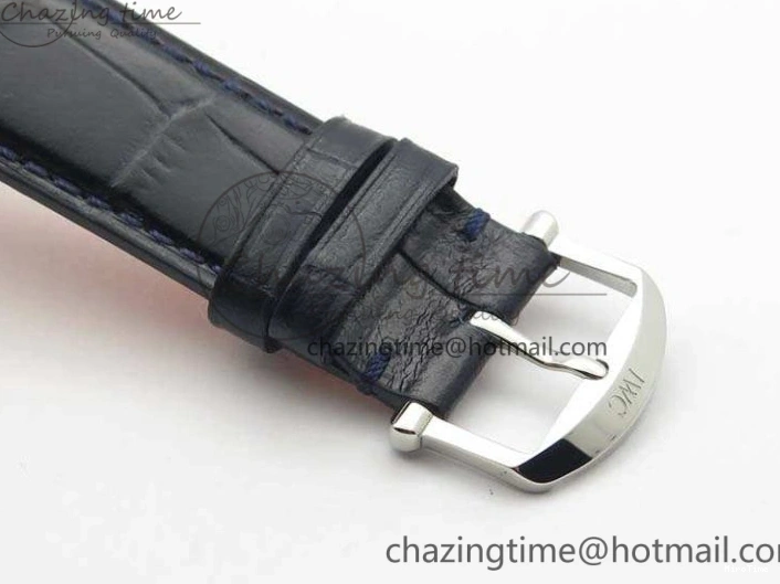 MIROTIME 0512 MoistureWicking Da Vinci IW356601 SS MKF 1:1 Best Edition Blue Dial On Black Leather Strap A 7233